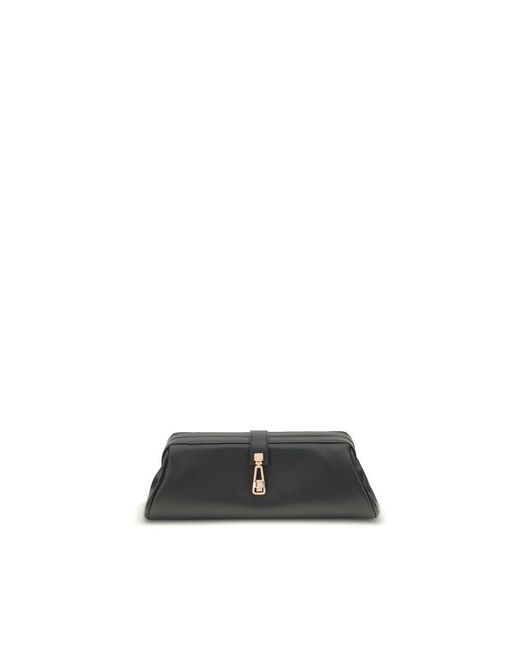 Gabriela Hearst Black Calf Leather Bos Taurus Clutch Bag