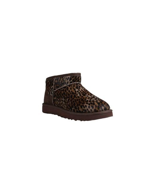 Ugg Brown Suede Leather Ankle Boots
