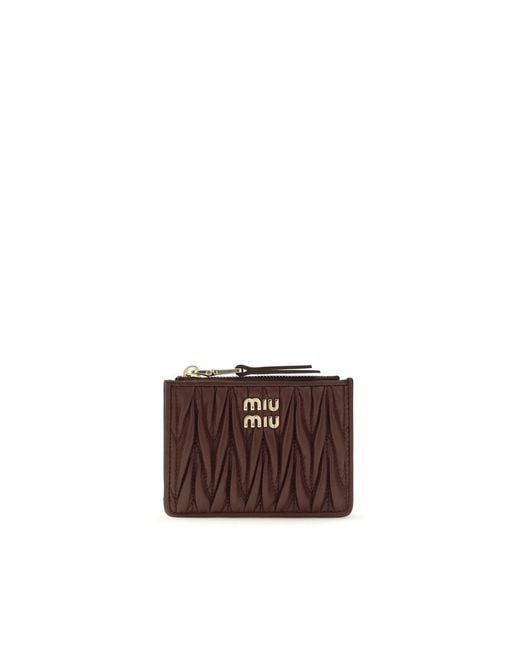 Miu Miu Brown Lamb Ovis Aries Aries Wallet