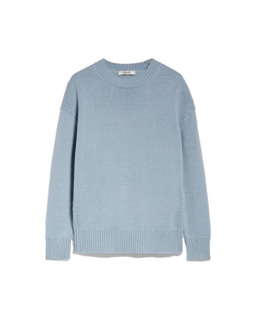 Max Mara Blue Irlanda Oversized Wool And Cashmere Sweater