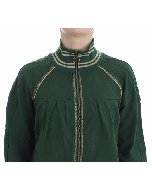John Galliano Green Mock Zip Cardigan Sweatshirt Sweater Jacket