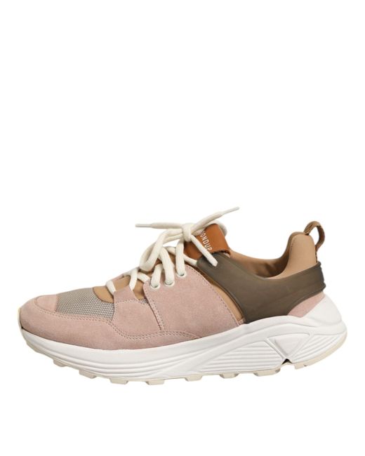Dondup Brown Multicolor Suede Low Top Sneakers Shoes