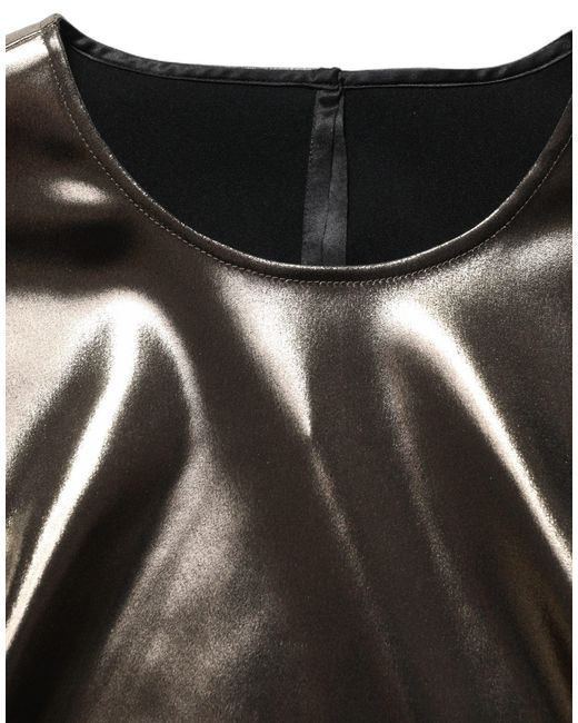 Dolce & Gabbana Black Metallic Roundneck Sleevelesstank Top Acetate Nylon Elastane