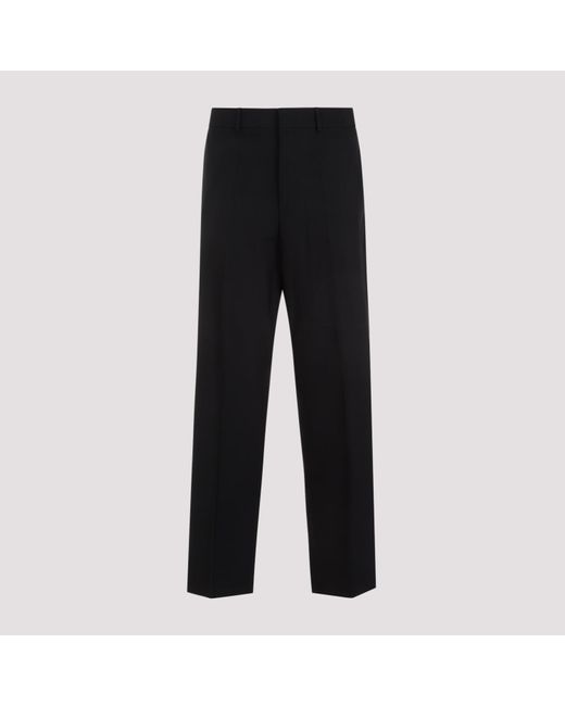 Valentino Black Virgin Wool Dry Tailoring Pants for men