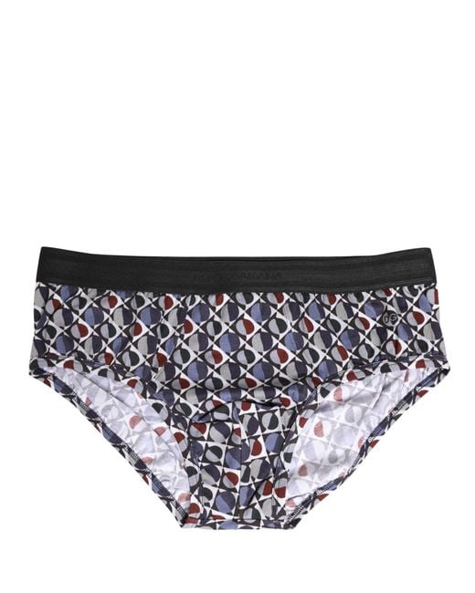 Dolce & Gabbana White Patterned Brando Brief Underwear Cotton Elastane Clothing for men