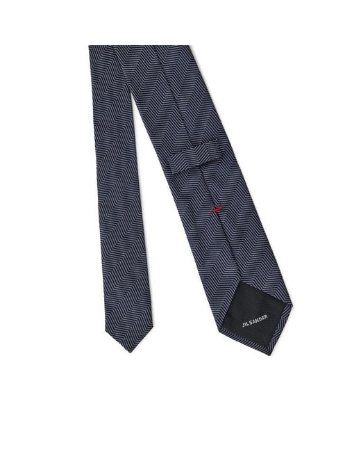 Jil Sander Blue Silk Tie for men