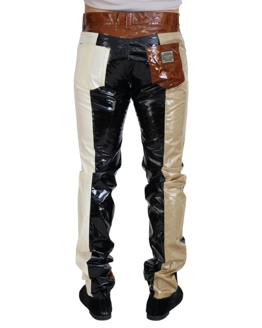 Dolce & Gabbana Black Multicolor Shining Slim Fitdenim Jeans for men