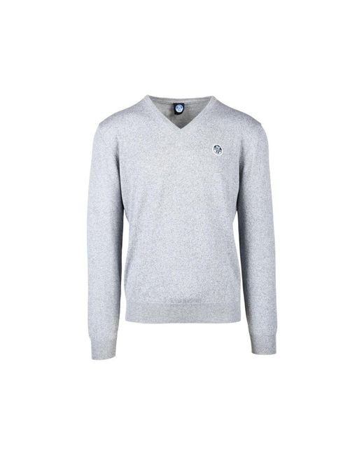 North Sails Blue Gray Cotton Sweatshirt for men