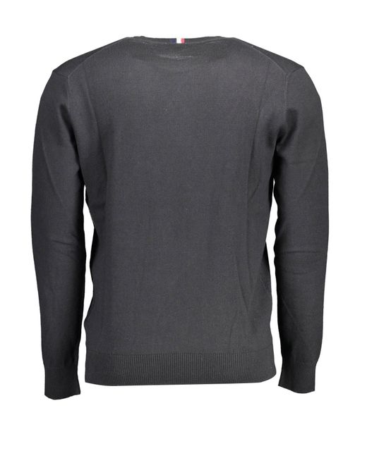 U.S. POLO ASSN. Gray Black Cotton Sweater for men