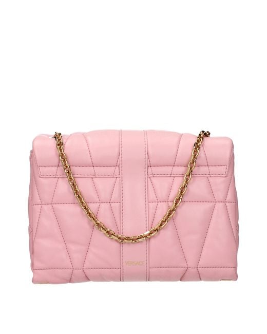 Versace Pink Leather Shoulder Bag