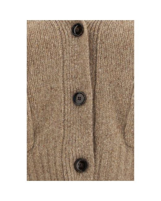 Allude Brown Beige Cashmere Cardigan