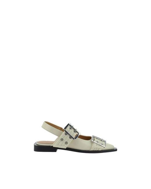 Ganni Black White Polyethylene Ballet Flats for men