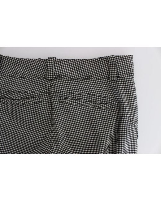 Ermanno Scervino Gray Checkered Cotton Casual Pants