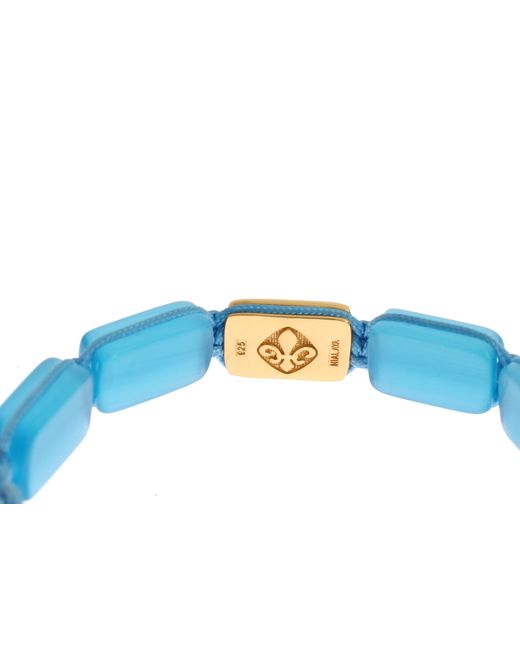 Nialaya Blue Cz Opal 18k Gold 925 Bracelet
