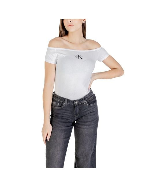 Calvin Klein Blue White Cotton T