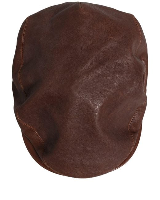 Dolce & Gabbana Men Brown Lamb Leather Newsboy Cloth Capello Hat for men