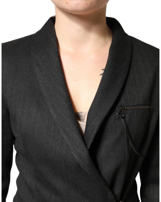 Exte Black Double Breasted Pants Blazer Jacket 2 Piece Suit