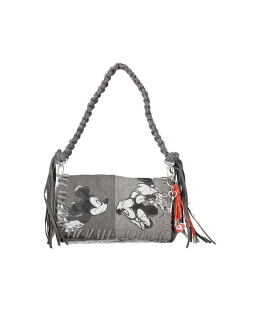 Desigual Gray Grigio Cotton Handbag