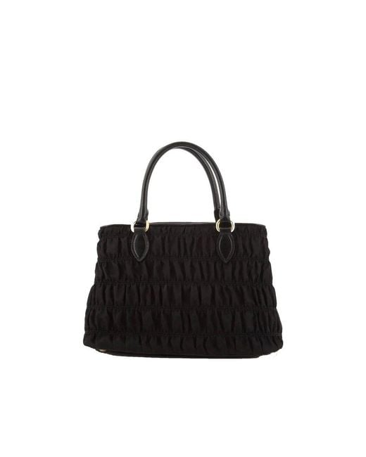 Prada Black Gaufre Nylon Handbag