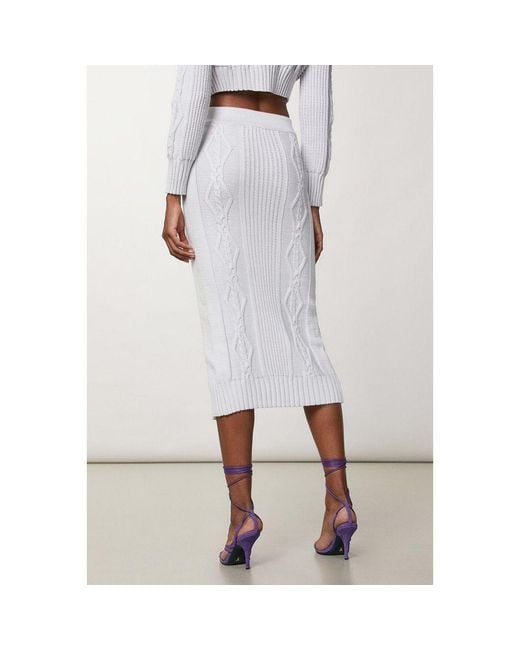 Patrizia Pepe White Viscose Midi Skirt