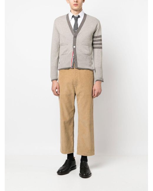 Thom Browne Black Corduroy Cropped Trousers for men