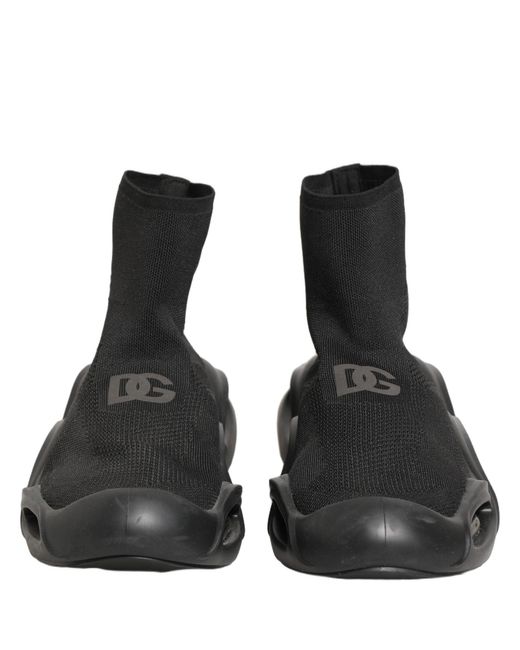 Dolce & Gabbana Black Slip On Wave Socks Men Sneakers Shoes for men