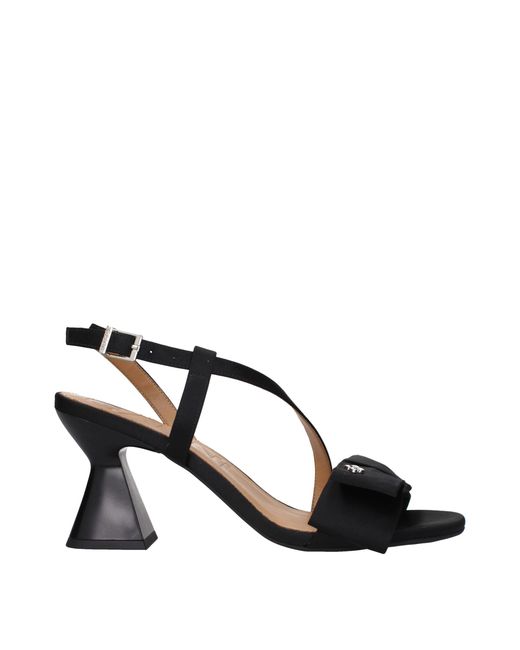 Ganni Black Satin Heeled Sandal
