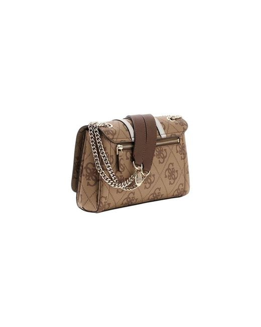 Guess Brown Bicolor Polyethylene Handbag