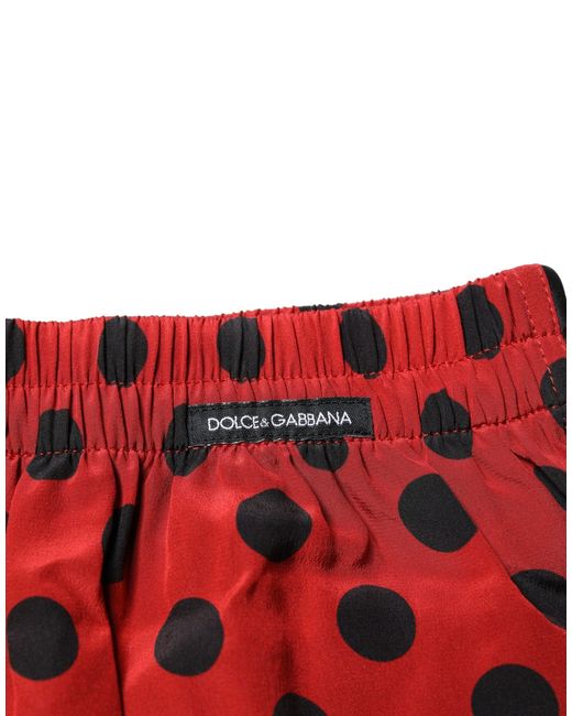 Dolce & Gabbana Red Silk Polka Dot Boxer Shorts Underwear for men