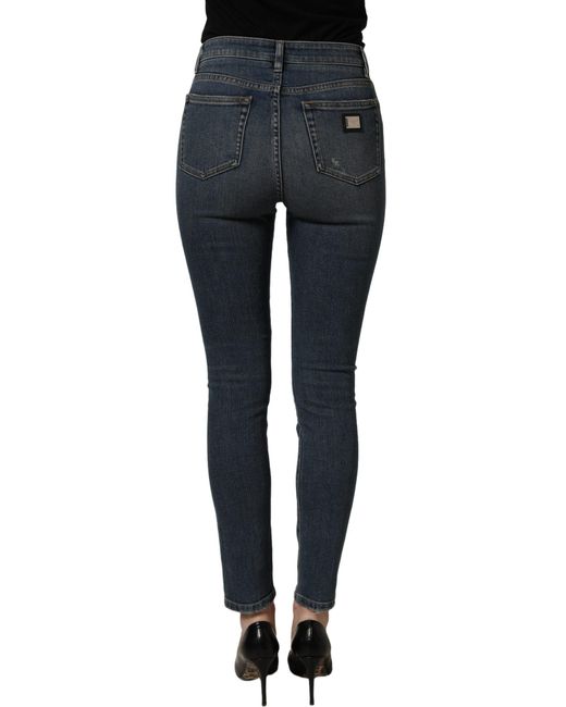 Dolce & Gabbana Blue Cotton Stretch Skinny Denim Trouser Jeans