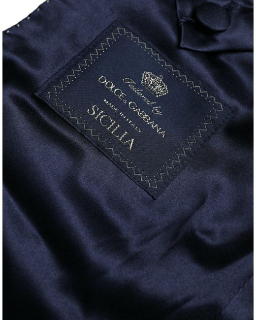 Dolce & Gabbana Green Sicilia Jacquard Single Breasted Coat Blazer for men