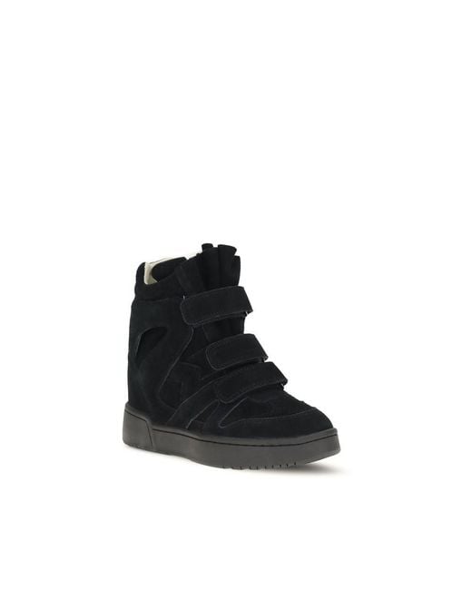 Isabel Marant Black Wedge Leather Sneakers Im3-Gz