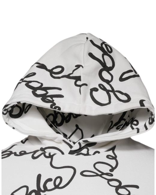 Dolce & Gabbana Gray Signature Print Hoodie for men