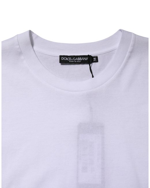 Dolce & Gabbana Purple White Cotton Sleeveless Tank T