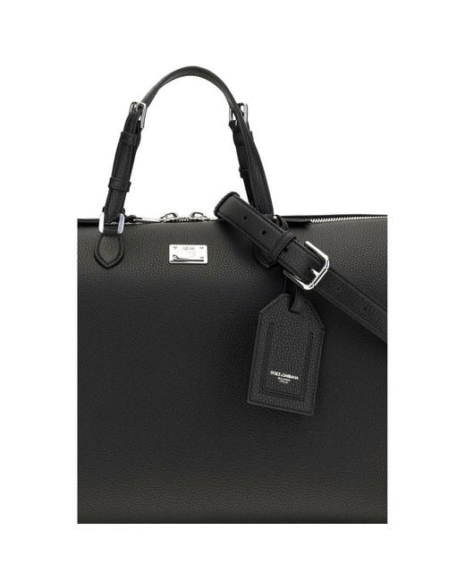 Dolce & Gabbana Black Calf Leather Bos Taurus Briefcase for men