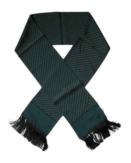 Dolce & Gabbana Black Fantasy Fringes Neck Wrap Scarf for men