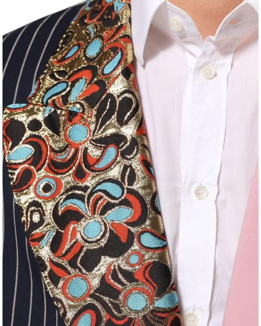 Dolce & Gabbana Black Multicolor Patchwork Single Breasted Jacket Blazer for men