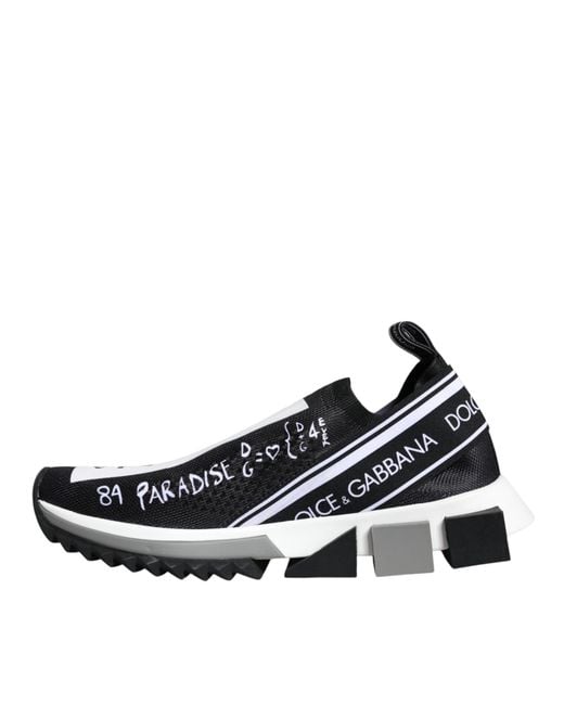 Dolce & Gabbana Multicolor Black White Sorrento Low Top Sneakers Shoes
