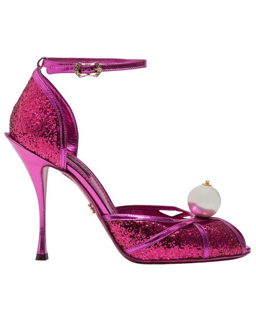 Dolce & Gabbana Pink Fuchsia Calfskin Sandal