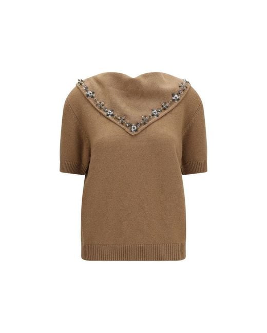 Prada Brown Cashmere Sweatshirt