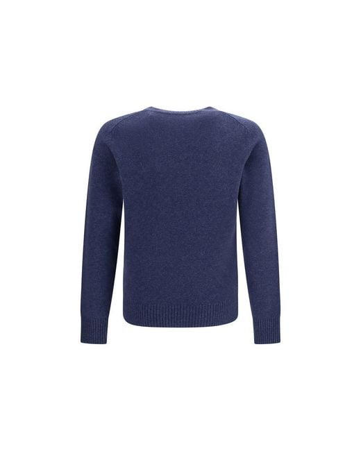 Brooksfield Blue Cashmere Sweater for men