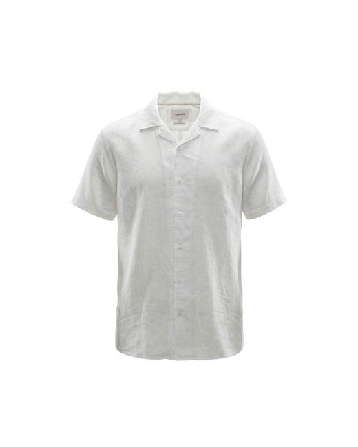Gianni Lupo Gray White Linen Shortsleeve Shirt for men