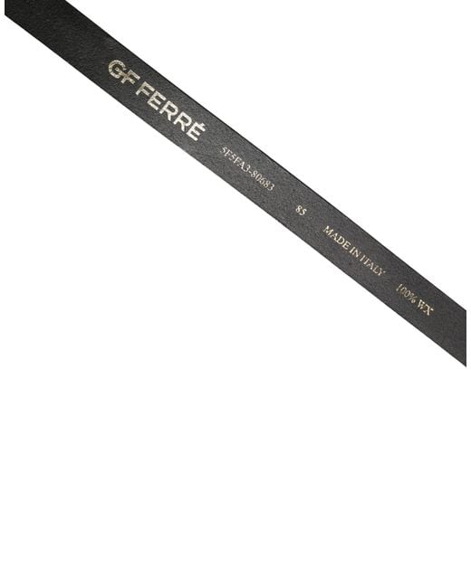 Gianfranco Ferré Black Leather Slim Gold Tone Buckle Waist Men Belt