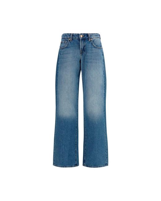 7FOR Blue Cotton Straight