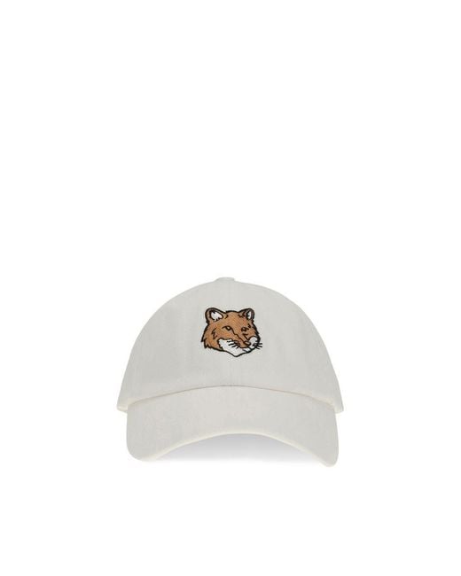 Maison Kitsuné White Cotton Cap (baseball Hat)