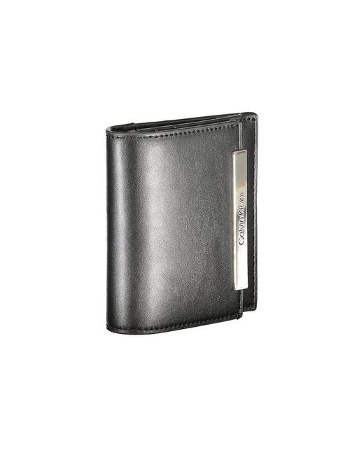 Calvin Klein Gray Black Polyurethane Wallet