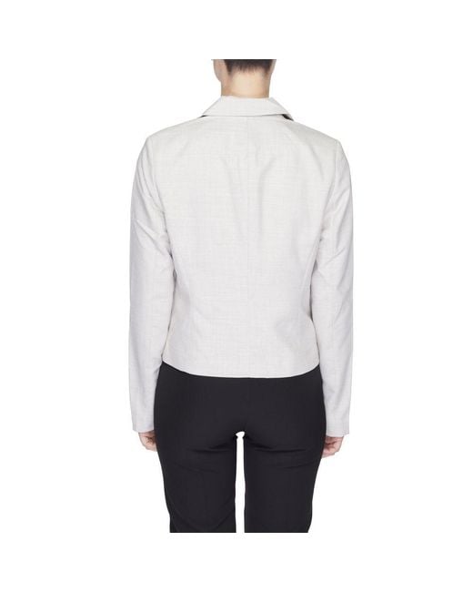 Vero Moda White Gray Polyester Blazer