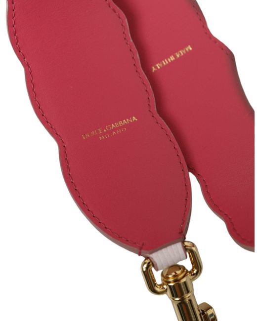Dolce & Gabbana Pink White Floral Leather Accessory Shoulder Strap