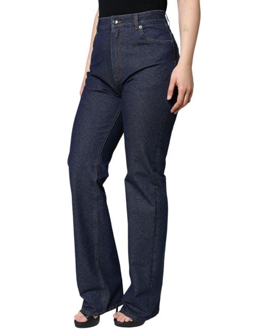Dolce & Gabbana Blue Dark Cotton Stretch Straight Denim Jeans
