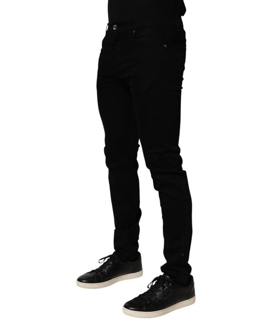 Dolce & Gabbana Black Cotton Stretch Slim Fit Denim Jeans Co+02 Clothing for men